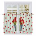 thumbnail image 1 of Red Tulip Flowers Tier Curtains 54 Inch Length, Spring Floral Vintage Drum Country Blue Cafe Short Curtains for Bathroom Over Sink, Small Kitchen Curtain Light Filtering Drapes 2 Panels 27.5"Wx54"L, 1 of 8