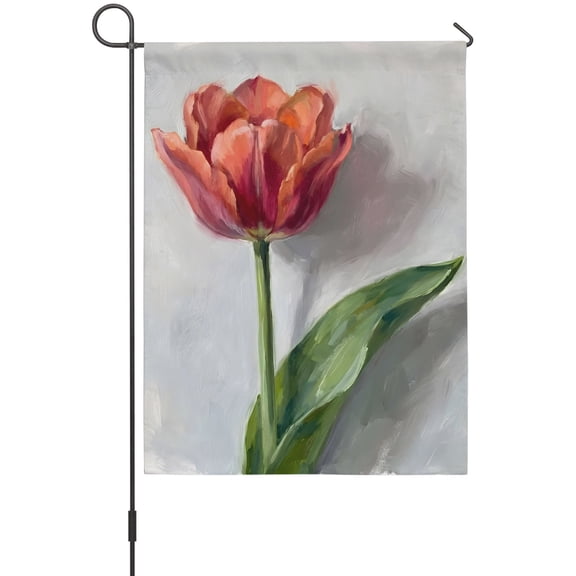 Red Tulip Garden Flags For Outdoor, Elegant Floral Spring Small Double Side Yard Flags Weather Proof Garden Decor for Lawn Outside Holiday 12 x 18 Inches