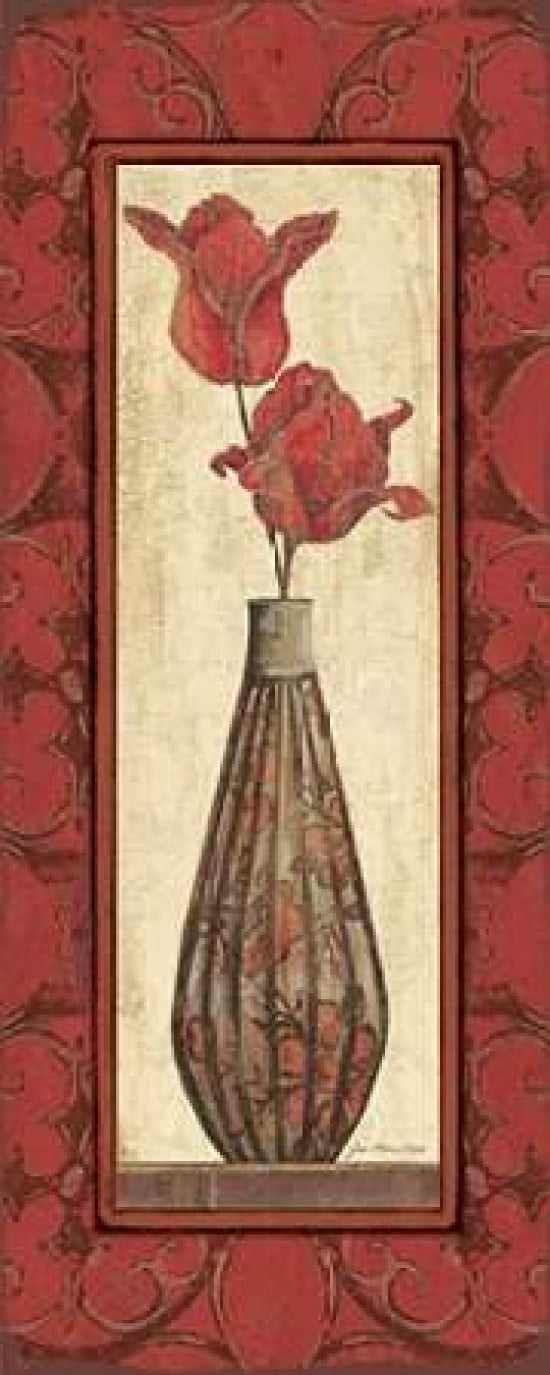 Red Tulips Canvas Art - Jo Moulton (10 x 20)