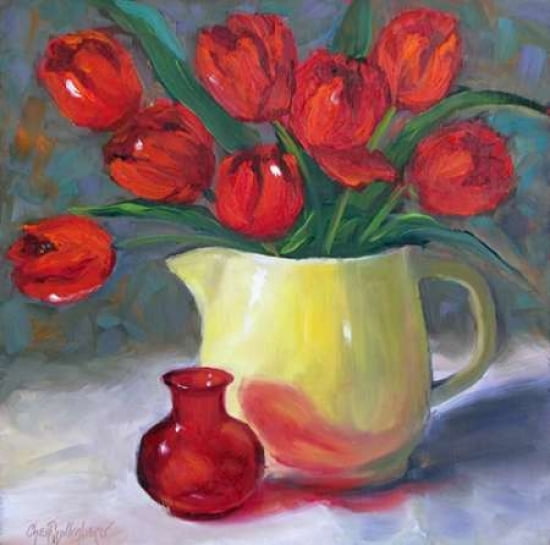 Red Tulips II Canvas Art - Cheri Wollenberg (24 x 24)