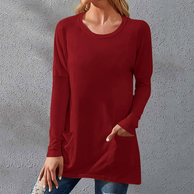 Womens red sweater tunic 2025