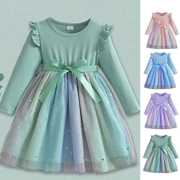 Red Tutu Girls Size 7 Toddler Tutu Dress Girls Long Sleeve Fall Winter Party Tulle Dresses for 2-6Y