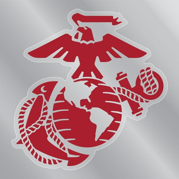 Red USMC Eagle Globe and Anchor Logo Back Static Cling