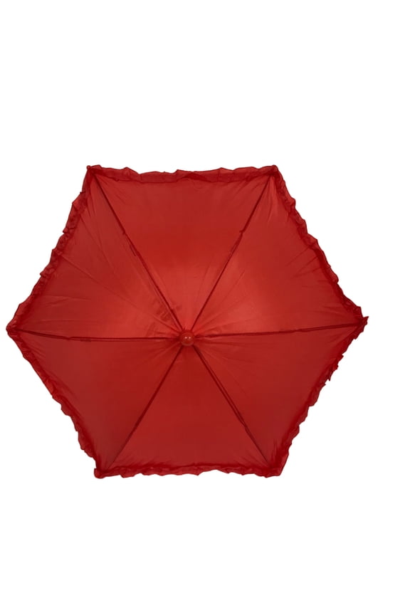 Red Umbrella with Red Ruffle 14.5" (Each)