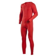 Red Union Suit, 100% Cotton Thermal Underwear