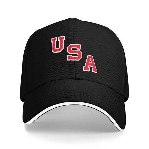 Red Usa Logo Unisex Sandwich Cap Classic Baseball Capunisex Adjustable Casquette Dad Hat