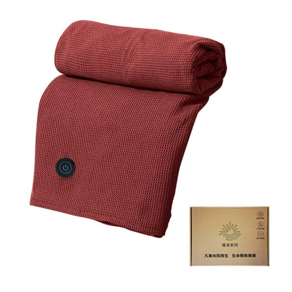 Red Usb Heated Blanket Electric Warming Washable Portable Throw Blanket With Gift Box Size 59.06 X 31.5 Inches In Red Color For Home Office Travel
