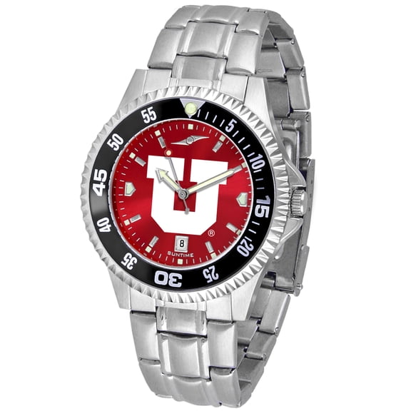 Red Utah Utes Competitor Steel AnoChrome Color Bezel Watch