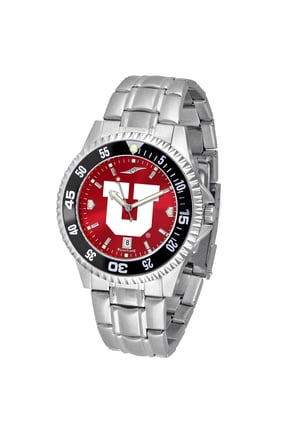 Red Utah Utes Competitor Steel AnoChrome Color Bezel Watch