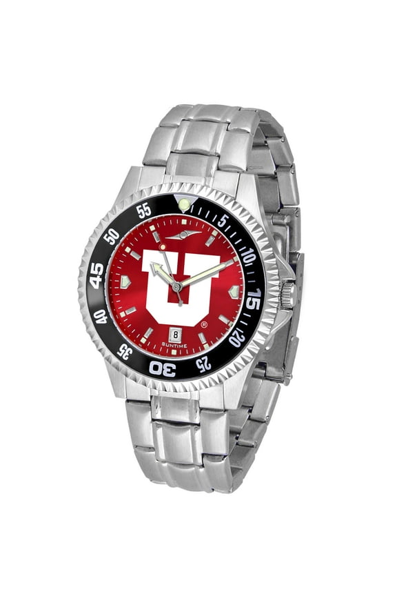 Red Utah Utes Competitor Steel AnoChrome Color Bezel Watch