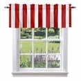 thumbnail image 1 of Red and Valance Curtain White Striped Geometric Window Valances Rod Pocket Short Curtains Window Treatments for Kitchen Bedroom Bathroom Laundry 42" x 18", 1 of 9
