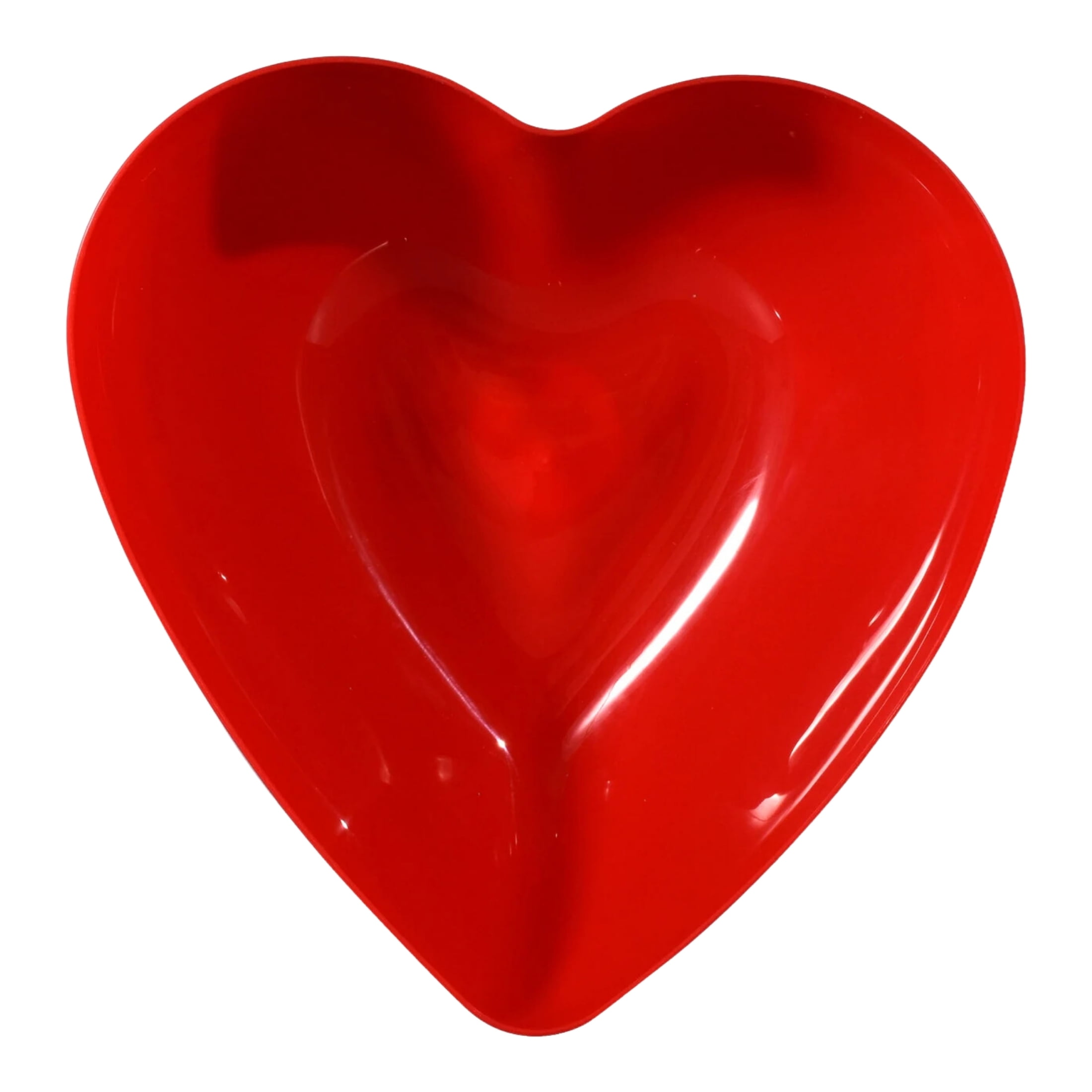 Red Valentine Heart Shaped Plastic Deep Bowl for Valentines Day Wedding Birthday Home Kitchen Dining Party Favor Candies Cookies Chips Serving Container Tableware Decoration Gift Supply - 1 count