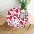 thumbnail image 1 of Red Valentine Hearts Round Tablecloth Love Design Table Cover For Living Room Dining Kawaii Protection Table Cover, 1 of 4