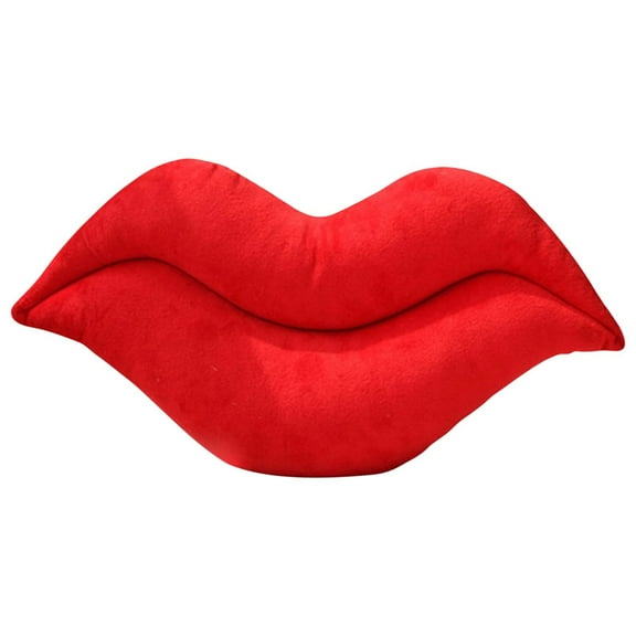 Red Valentine Lips Shaped Pillow Cute Red Lips Throw Pillow For Home Office Sofa Bed Decor Soft Plush 7.87 X 5.9 X 2.36 Inches Red Color Free Size