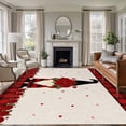 thumbnail image 1 of Red Valentine's Day Area Rugs 5'x8', Washable Small Throw Rugs for Classroom Bedroom, Roses Gnomes Love Heart Plaid Rustic Indoor Outdoor Rug Non-Slip Low Pile Carpet Runner Reversible Floor Mats, 1 of 8