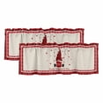 thumbnail image 1 of Red Valentine's Day Curtain Valances for Windows, Kitchen Valance Window Treatments Panel 2 Pack, Gnomes Love Heart Plaid Rustic Rod Pocket Short Curtains for Bathroom Bedroom 42 x 18 Inch, 1 of 8