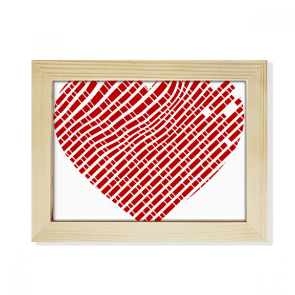 Red Valentine's Day Heart Pattern Desktop Photo Frame Picture Art Decoration Painting 6x8 inch