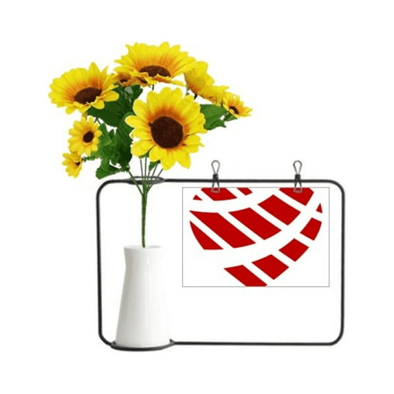 Red Valentine's Day Heart Shaped Artificial Sunflower Vases Bottle Blessing Card
