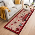 thumbnail image 1 of Red Valentine's Day Kitchen Runner Rug 2x6 Washable Runners for Hallway Non Slip Truck Plaid Love Heart Wooden Large Area Rug Indoor Floor Carpet for Bathroom Laundry Entryway Bedroom Living Room, 1 of 8