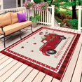 thumbnail image 1 of Red Valentine's Day Outdoor Rug 4x6 Ft, Non Slip Washable Area Rug, Roses Truck Romantic Love Heart Truck Patio Rugs Carpet Runner, Large Floor Mat for Indoor/Outdoor Deck Porch Camping, 1 of 8