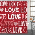 thumbnail image 1 of Red Valentine''s Day Shower Curtain, Love Shower Curtain Romantic Red Love Shower Curtain Valentines Heart Shower Curtain, Waterproof Bathroom Decor Set with 12 Hooks 36X72 Inch, 1 of 3