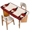 thumbnail image 1 of Red Valentine's Day Table Cloths for 4 Foot Rectangle Tables, Roses Gnomes Love Heart Plaid Rustic Patio Waterproof Elastic Fitted Tablecloths, Washable Rectangular Table Cover for Camping, 1 of 8