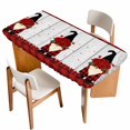 thumbnail image 1 of Red Valentine's Day Table Cloths for 4 Foot Rectangle Tables, Roses Gnomes Love Heart Plaid Vintage Patio Waterproof Elastic Fitted Tablecloths, Washable Rectangular Table Cover for Camping, 1 of 8