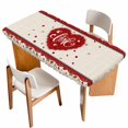 thumbnail image 1 of Red Valentine's Day Table Cloths for 6 Foot Rectangle Tables, Love Heart Roses Romantic Rustic Patio Waterproof Elastic Fitted Tablecloths, Washable Rectangular Table Cover for Camping, 1 of 8
