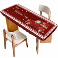 thumbnail image 1 of Red Valentine's Day Table Cloths for 8 Foot Rectangle Tables, Love Heart Truck Romantic Abstract Art Patio Waterproof Elastic Fitted Tablecloths, Washable Rectangular Table Cover for Camping, 1 of 8