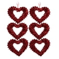 thumbnail image 1 of Red Valentine's Day Tinsel Triple Wall Hanging Heart Shaped Decorations for Home Front Door Wedding Anniversary Romantic Date Birthday Party Accessories Gift Supplies Pack of 2 with Wajkle, 1 of 7