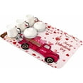 thumbnail image 1 of Red Valentine''s Truck Dish Drying Mat for Kitchen Counter, Super Absorbent Quick Dry Coffee Bar Mat Pad Thin Diatomaceous Sink Mat Non Slip Dish Drainer Mat 16x18 Branches Leaves Heart Romantic Love, 1 of 6