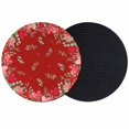 thumbnail image 1 of Red Valentines Coasters Set of 2, Absorbent Coasters for Drinks, Red Pink Love Heart Botanical Eucalyptus Leaves Coaster for Desk Coffee Table Protection, Home Decor House Warming Gifts 4", 1 of 8