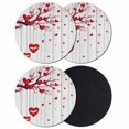 thumbnail image 1 of Red Valentines Day Coasters Set of 4, Absorbent Coasters for Drinks, Red Love Heart Tree Vintage Coaster for Desk Coffee Table Protection, Home Decor House Warming Gifts 4", 1 of 8