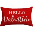 thumbnail image 1 of Red Valentines Day Pillow Covers 12x20 inch Hello Valentine Love Heart Cushion Case Valentines Day Decorations for Sofa Couch, 1 of 6