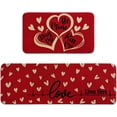 thumbnail image 1 of Red Valentines Kitchen Mats 2 Piece Valentines Day Kitchen Rugs Home Kitchen Decor Love Heart Kitchen Floor Mat, 1 of 6