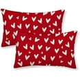 thumbnail image 1 of Red Valentines Pillow Covers 12 X 20 Inch Set of 2, Valentine'' Day Love Heart Holiday Decorative Throw Pillows Valentine Cushion Cases for Couch Home Sofa Living Room Outdoor, 1 of 6