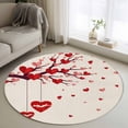 thumbnail image 1 of Red Valentines Round Area Rug 3.3Ft Washable Circle Rugs for Dining Room Table, Red Love Heart Tree Rustic Non-Slip Carpet Floor Mats Indoor Outdoor Carpet Runner Aesthetic Home Decor, 1 of 8