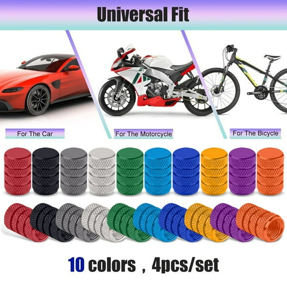 Red Valve Stem Caps 8-Pack – Aluminum Universal Fit Tire Valve Covers for Car, Truck, SUV, Motorcycle & Bicycle – Long-Lasting Anti-Corrosion Dust Caps for Wheels