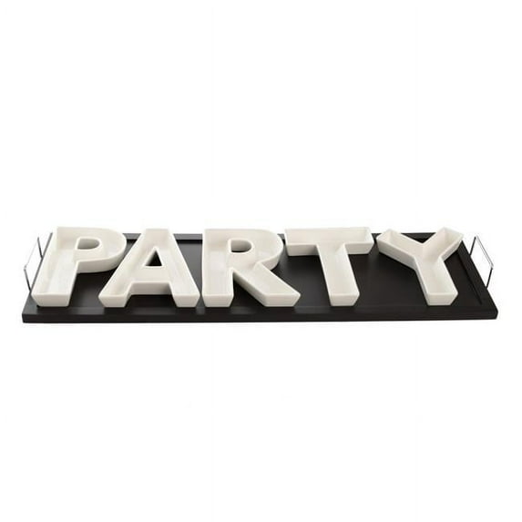Red Vanilla CY300-106 23 x 7 in. Vanilla Party Serving Dishes with Wooden Tray