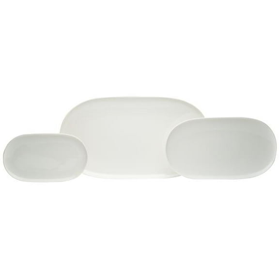 Red Vanilla ET1919-003 Every Time White Platter Set - 3 Piece