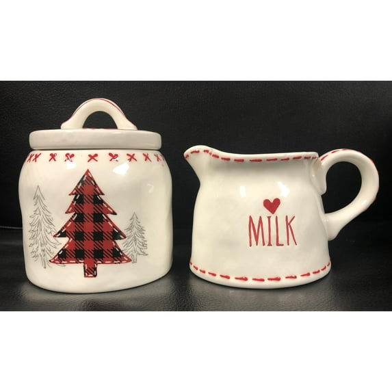 Red Vanilla Holiday Cheer Cream and Sugar Set