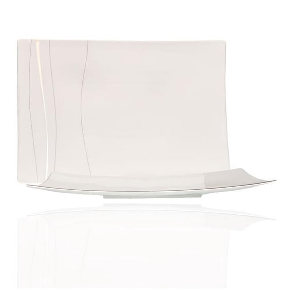Red Vanilla OP100-327 15.5 x 10.25 in. Odett Platinum Rectangular Platter
