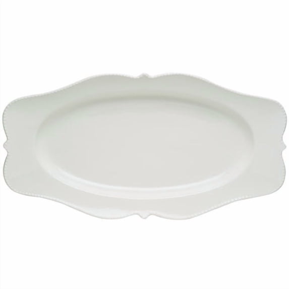 Red Vanilla PP100-316 16.5 x 9 in. Pinpoint Oval Platter, White