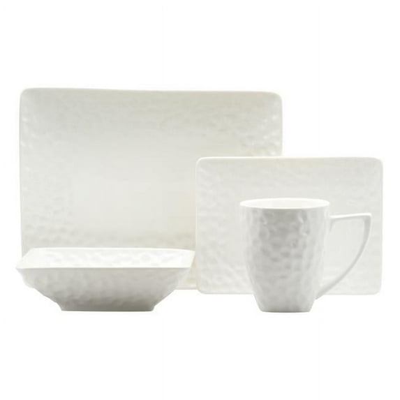 Red Vanilla RV750-516 Vanilla Marble Rectangular Dinner Set - 16 Piece