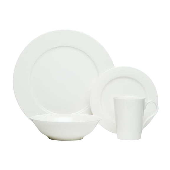 Red Vanilla  Rimmed Bone China 16Pc Dinner Set