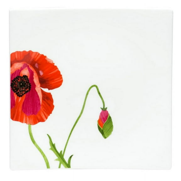 Red Vanilla Summer Sun Square Salad Plate 8" Set of 4