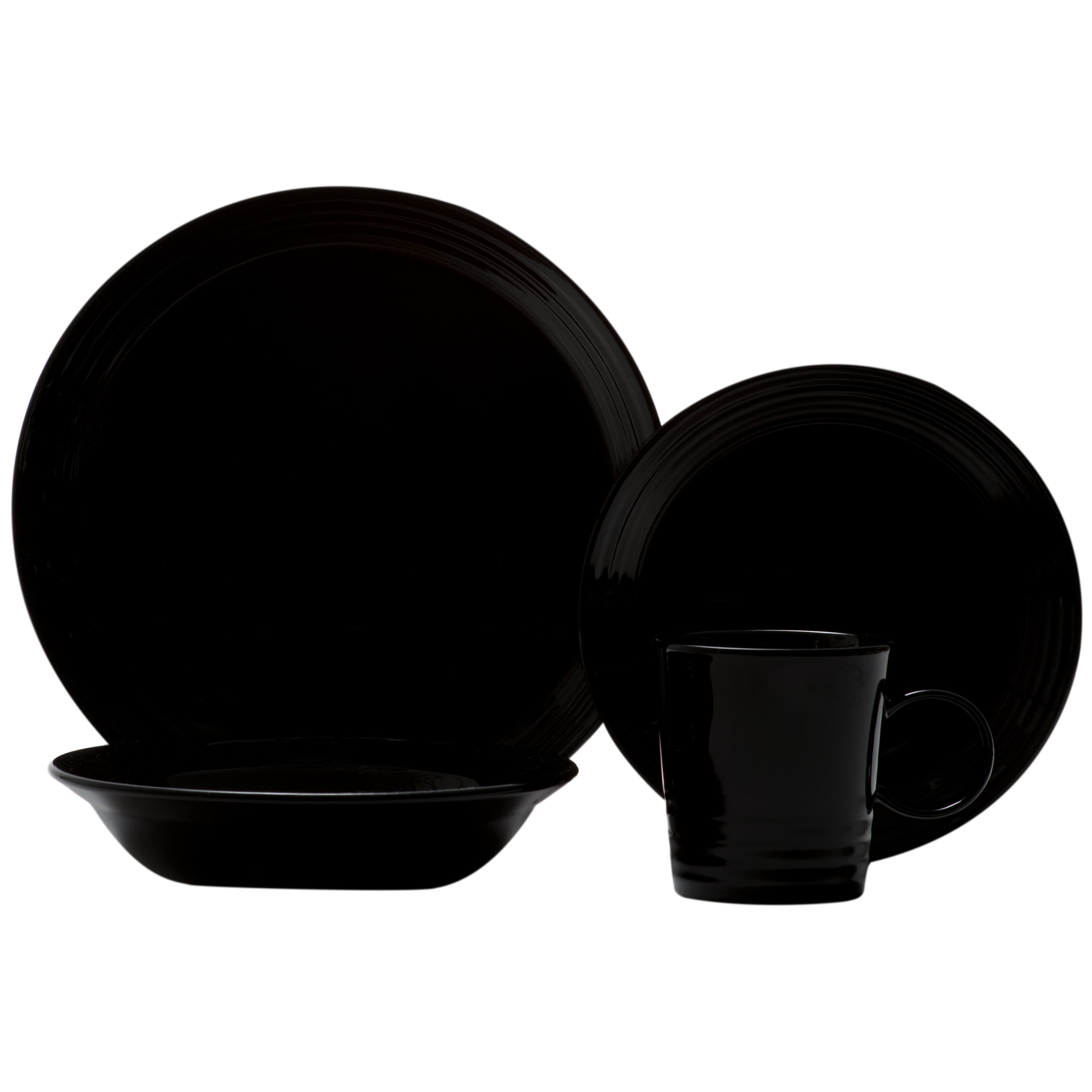 Red Vanilla Terrastone 16pc. Black Dinnerware Set