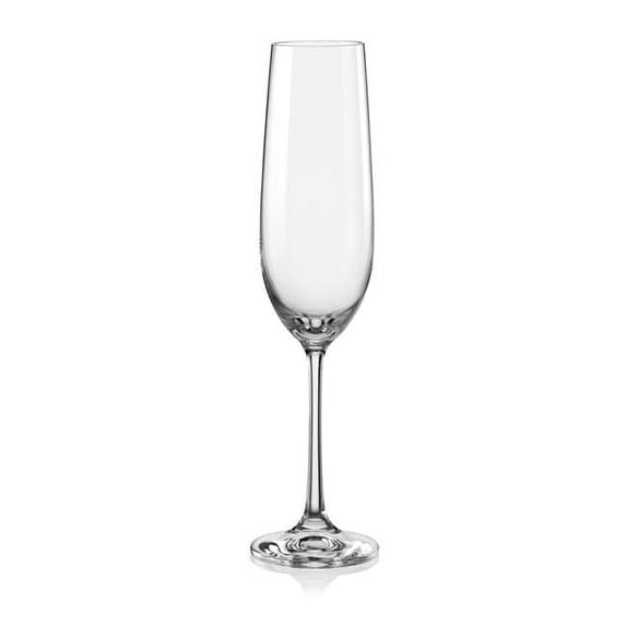 Red Vanilla Viola Fluted Champagne Glass 6.5oz Set/6 (Set of 6)