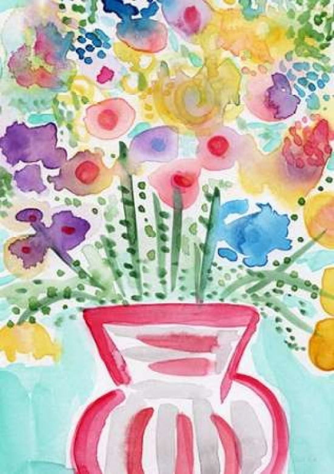 Red Vase of Flowers Canvas Art - Linda Woods (20 x 28)