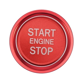 Red Vehicle Car Start Stop Switch Button Cover Trim with Ring Kit for Audi A4L A6L Q5 A5 A7